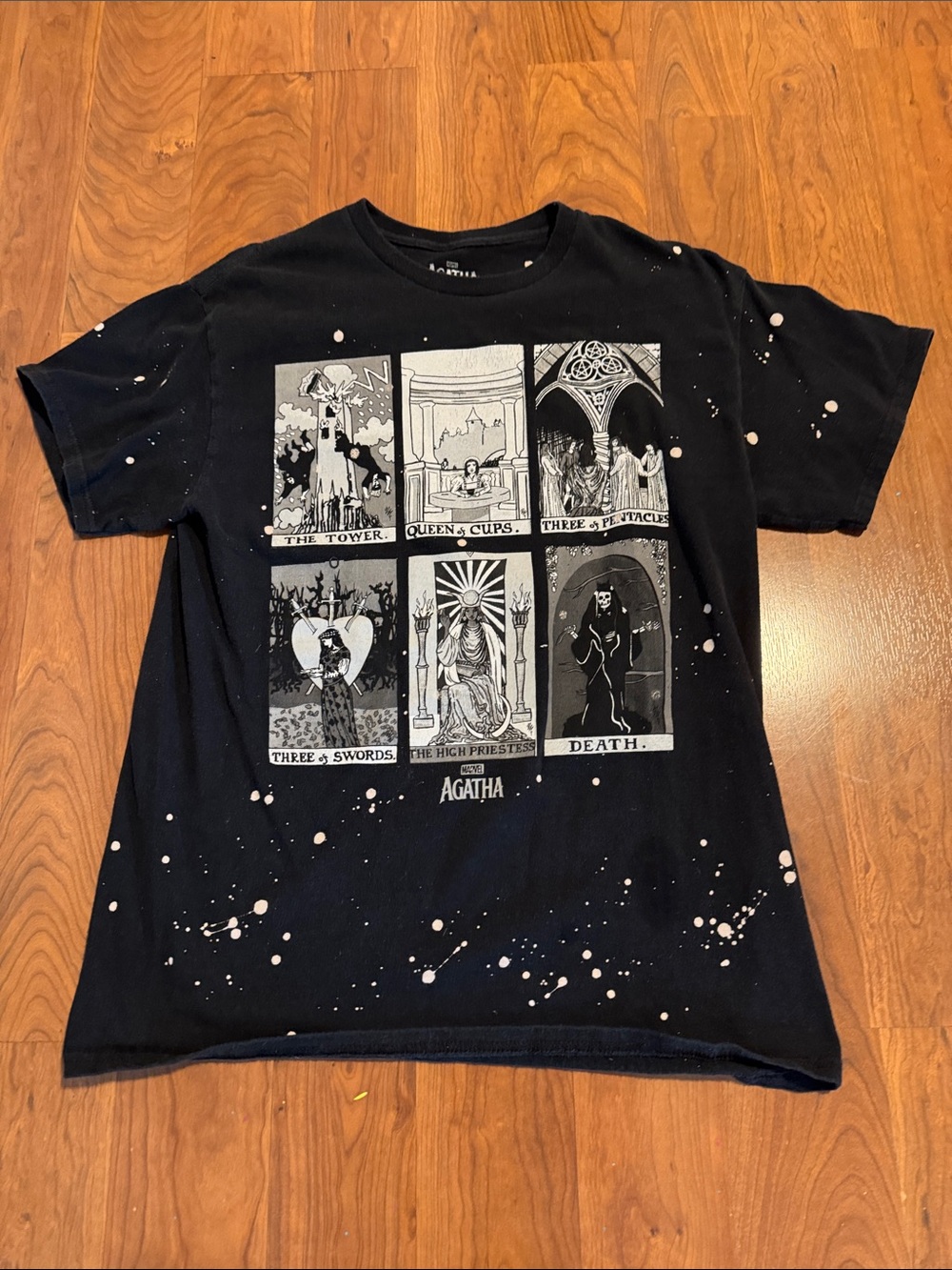 Marvel Agatha All Along Taro Card Black Short Sleeve Graphic Tee Mens M